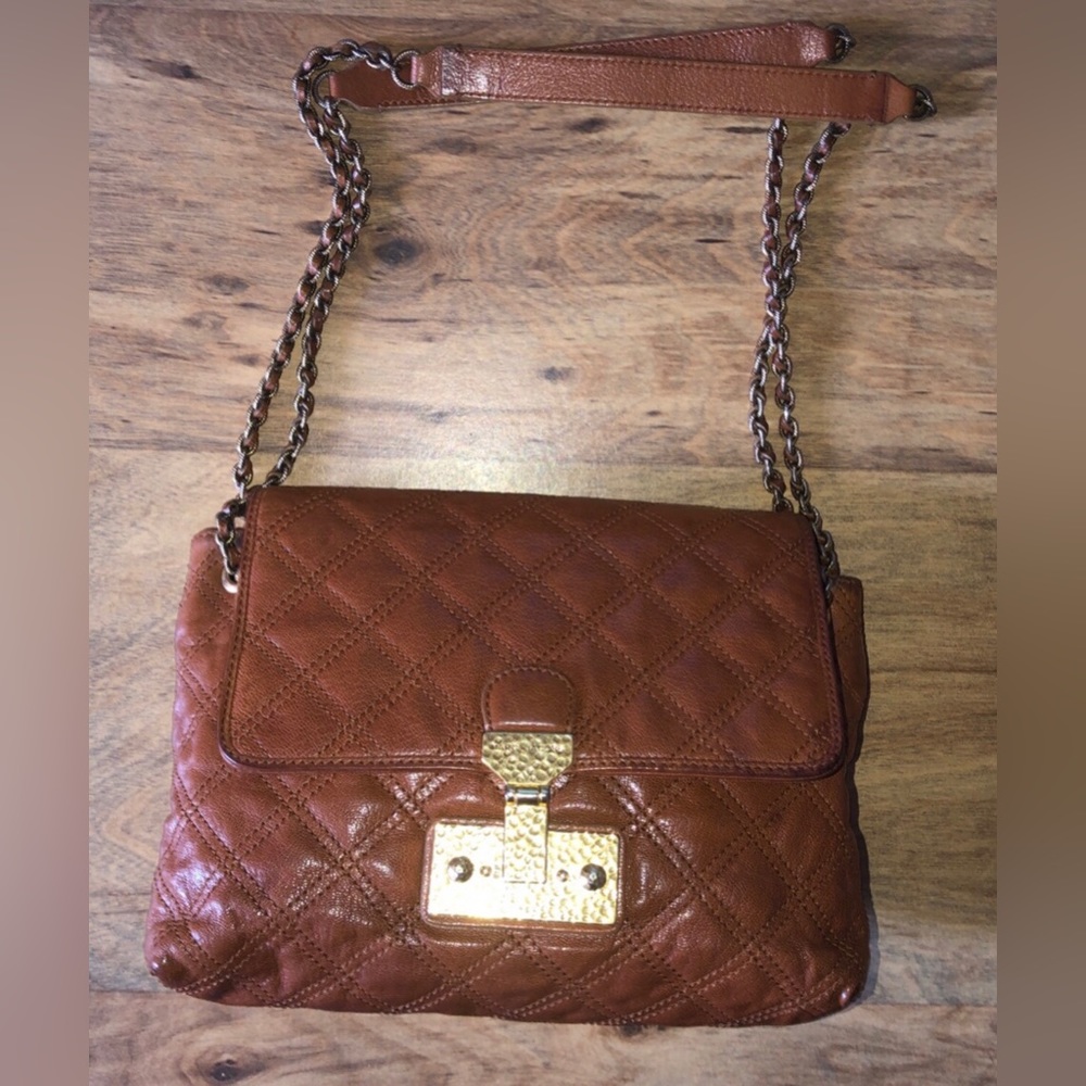 Marc Jacobs Bags | Marc Jacobs Sullivan Quilted Tan Leather Crossbody